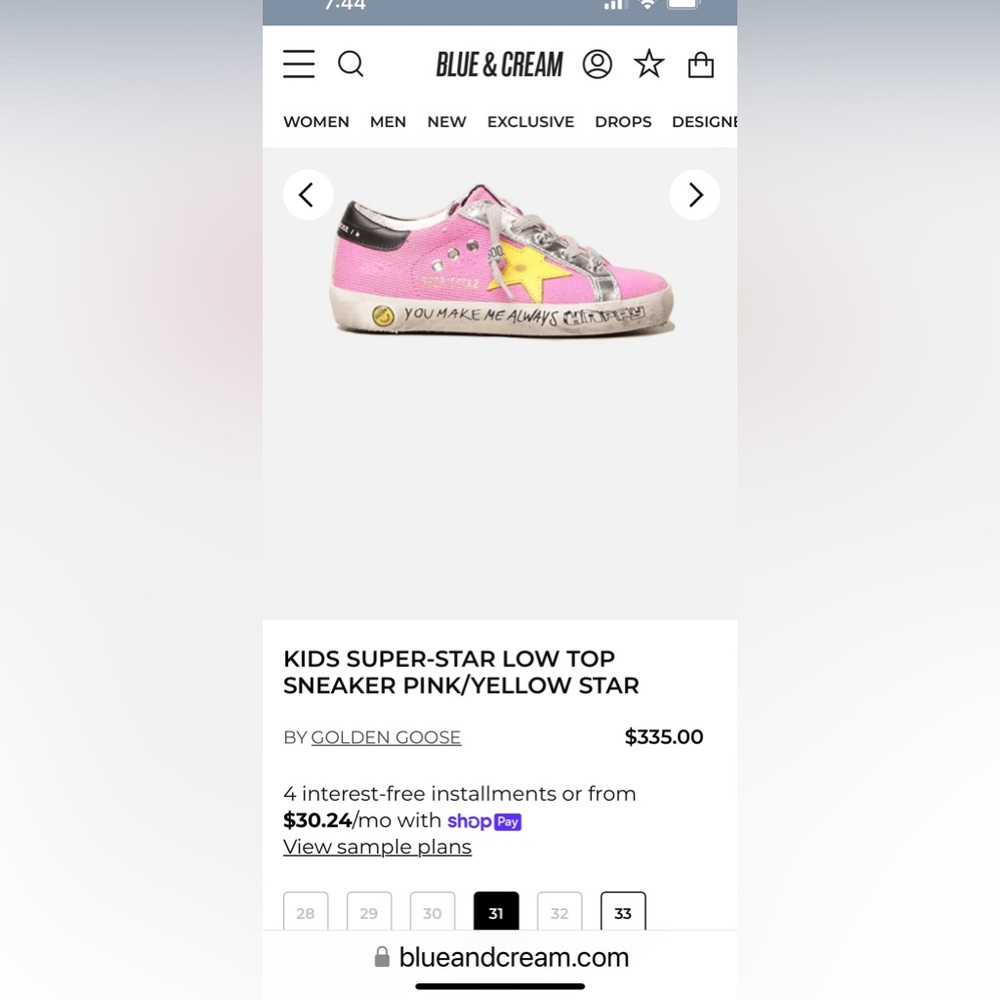 Golden Goose Kids/Adult Pink/Yellow Star Size 35 worn by myself (adult) only! - Picture 9 of 9